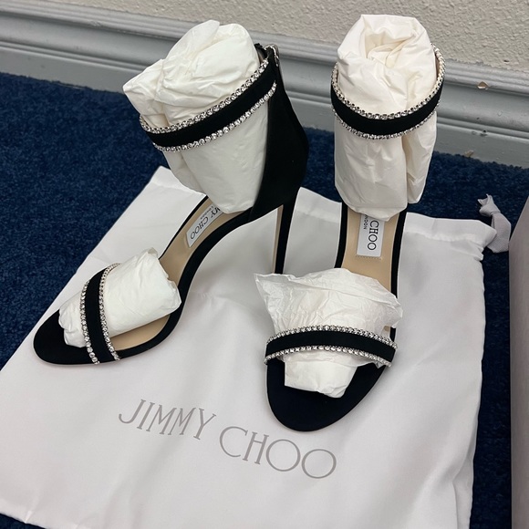 Brand new never worn jimmy choo London black suede Swarovski crystal dochas - Picture 2 of 5